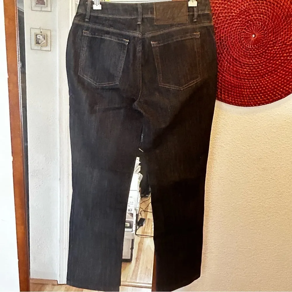 Woman ZW Mid Rise Dark Denim Cropped Slim Fit Jeans size 6 - Image 8