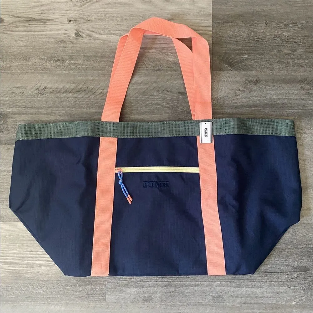 Victoria’s Secret PINK Weekender Tote Bag Zipper Pockets NEW Vacation - Image 3