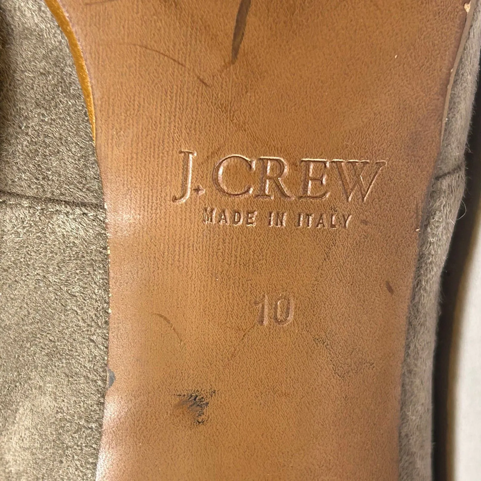J Crew Archer Italy Suede Peep‎ Toe Ankle Bootie Heels Womens 10 - Image 9