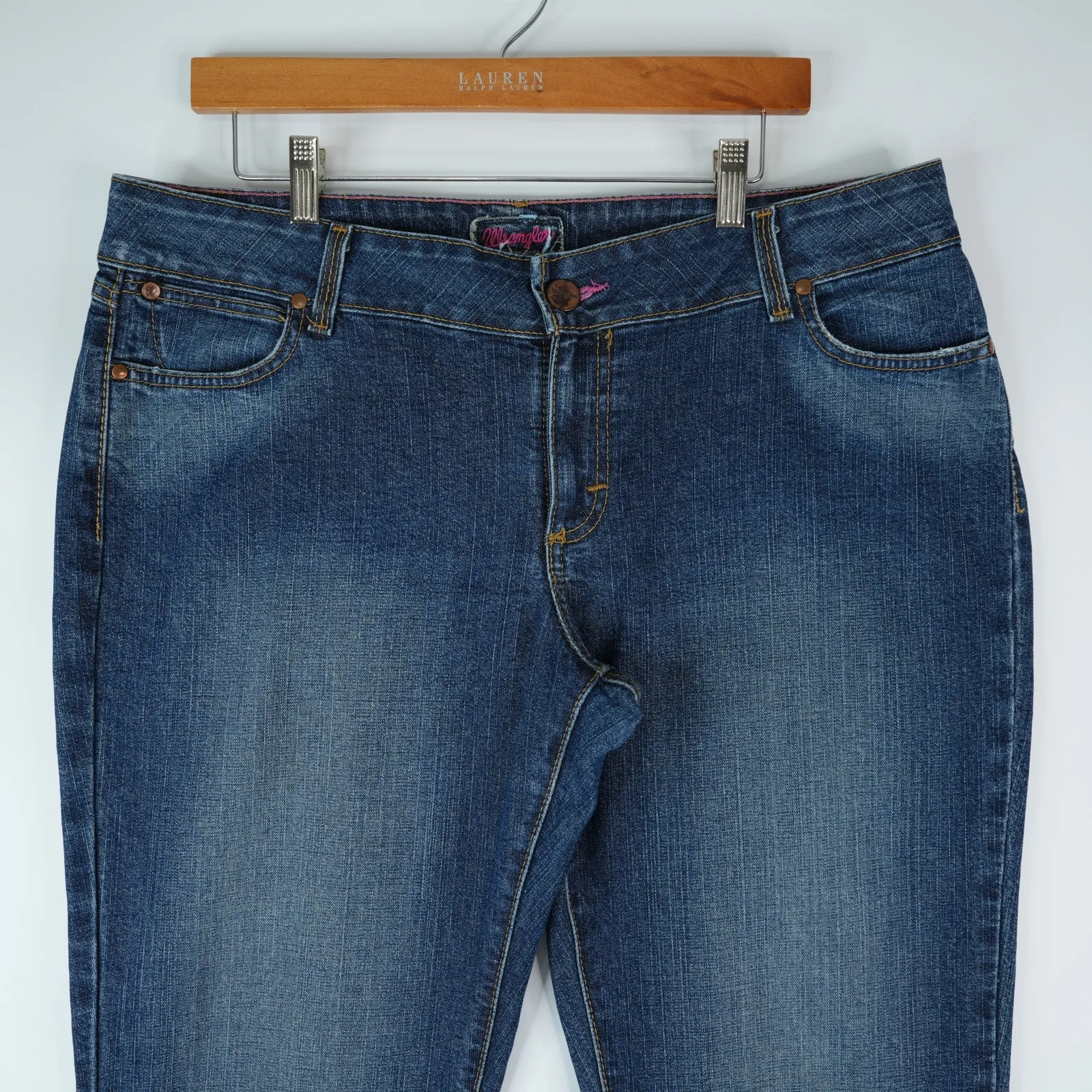 Wrangler Jeans Womens 15/16x34 Blue Premium Patch Sunshine Day Mae Retro 9MWZSD - Image 4