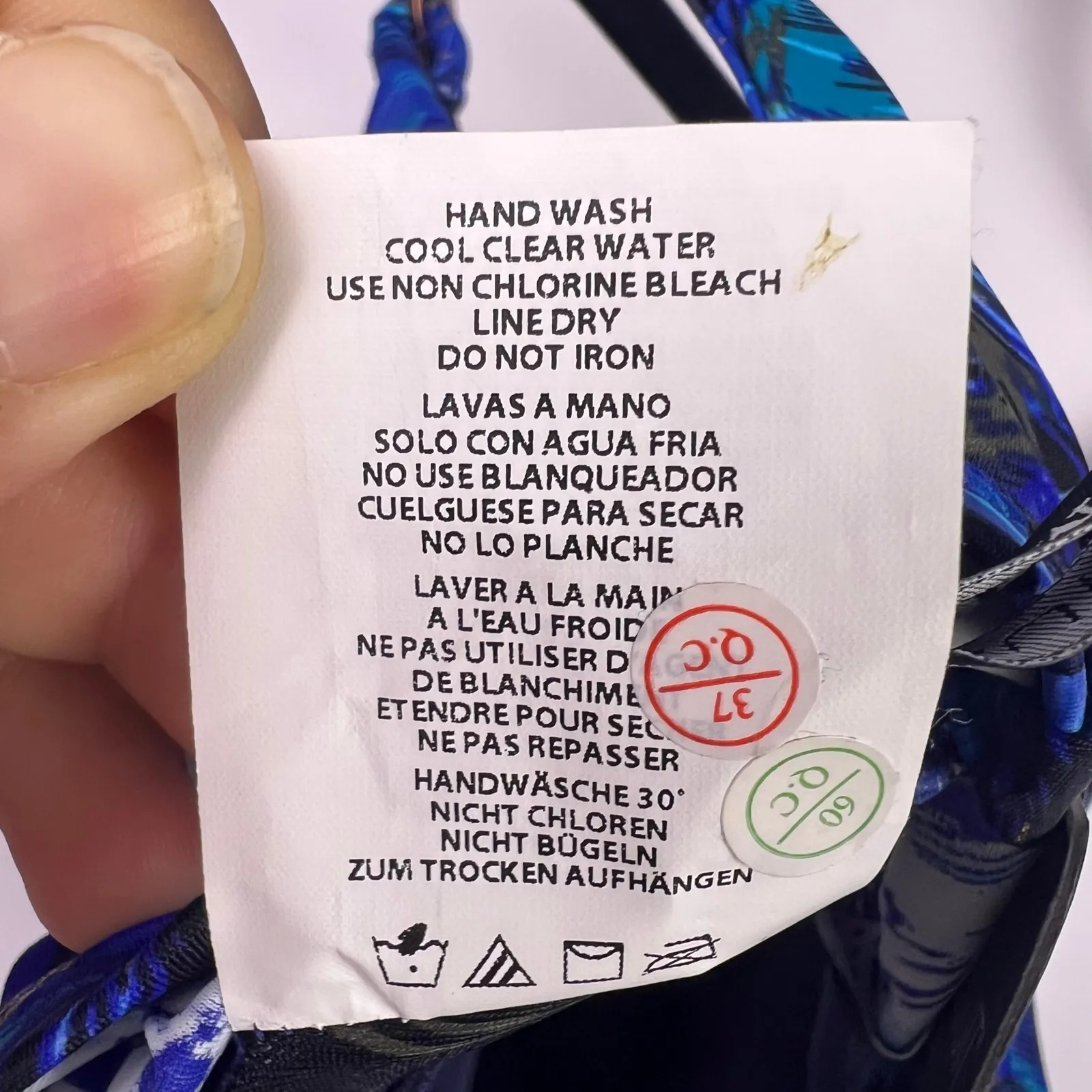 Miraclesuit Plunge Bra, Blue Multi, Nylon Spandex, Underwire Swim Top, 36DDD - Image 12