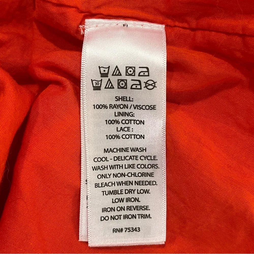 Joie Orange Crochet Cutout Sleeveless Jaffa Dress size Small - Image 11