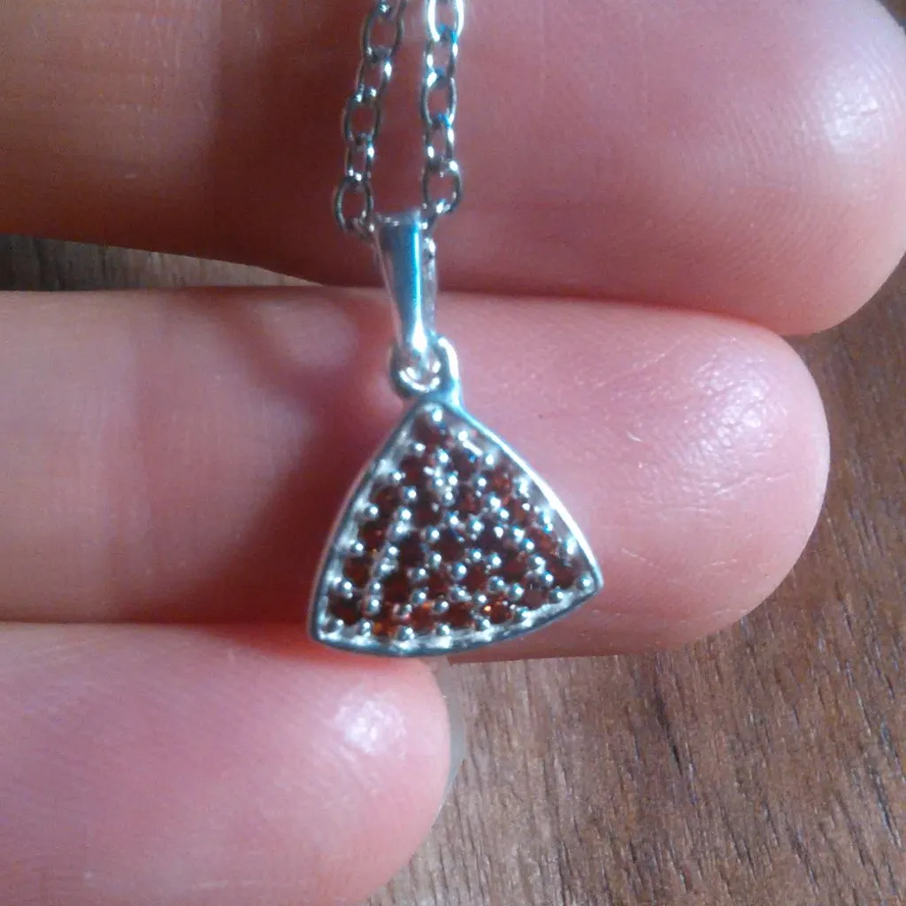 Mozambique Garnet Sterling Silver Pendant Stainless Steel Necklace - Image 7