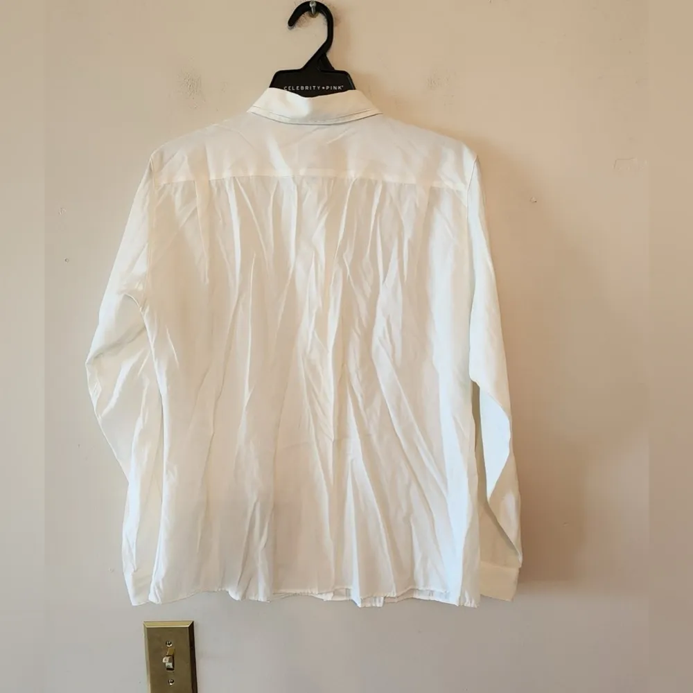 Pendleton Button Down Collard Dress Shirt Blouse Womens SZ 10 p Off White - Image 4