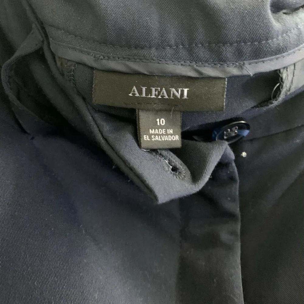 Alfani Blue Straight Dress Work Career Pants - Image 3