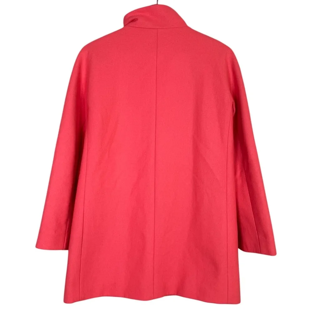 J. Crew Chic City Wool Blend Hidden Button Down Pea Coat Pockets Lined 4 Pink - Image 14