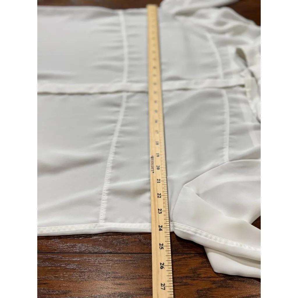 Robert Rodriguez Womens White Button-Up Blouse Size XL Classic Elegant Wear - Image 6