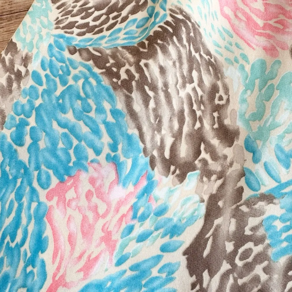 Annie Griffin Shorts Women’s Size 4 Blue Pink Silk Tie Belt - Image 4