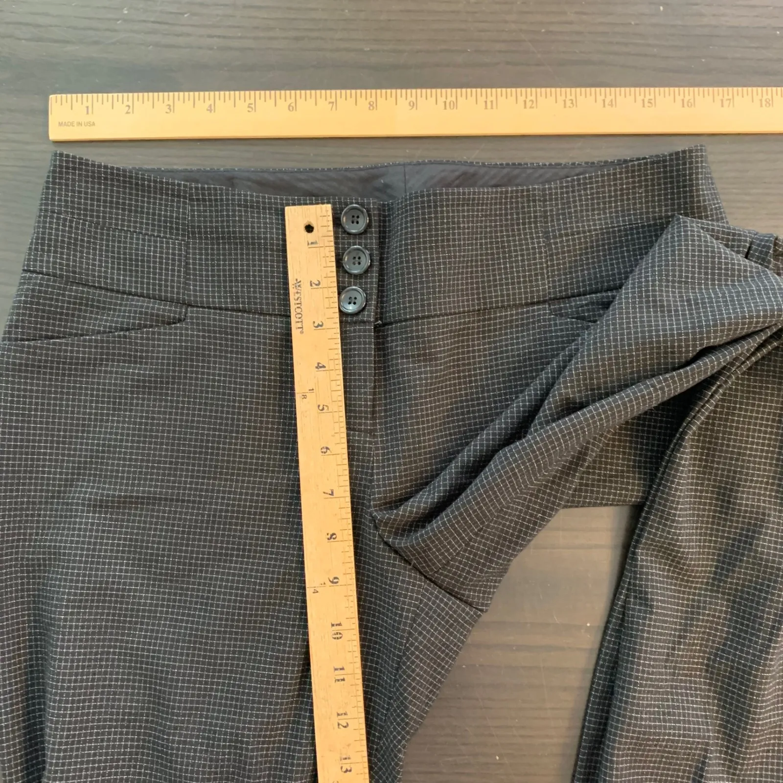 The Limited Collection Cassidy Fit Black Micro Plaid Flare Pants Size 8R Retro - Image 5