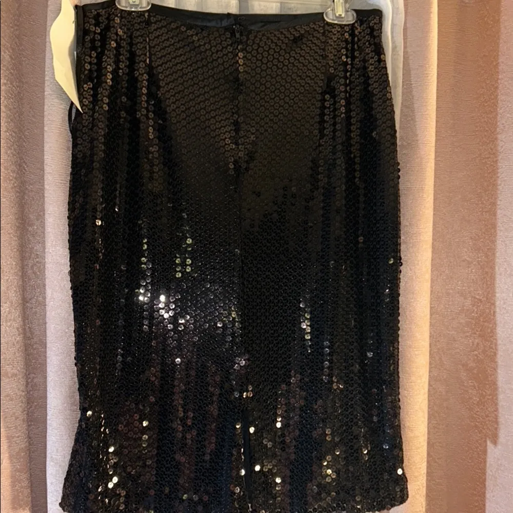 NWT Jackie Jon Size 10 Elegant Black Knee Length Sequin Skirt - Image 10