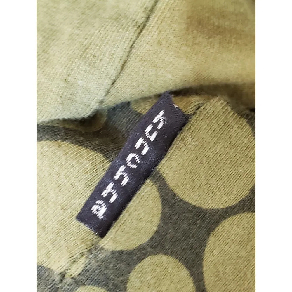 Hunchha Midi Dress Womens Small Green Geometric Collared Asymmetric Button Front - Image 6