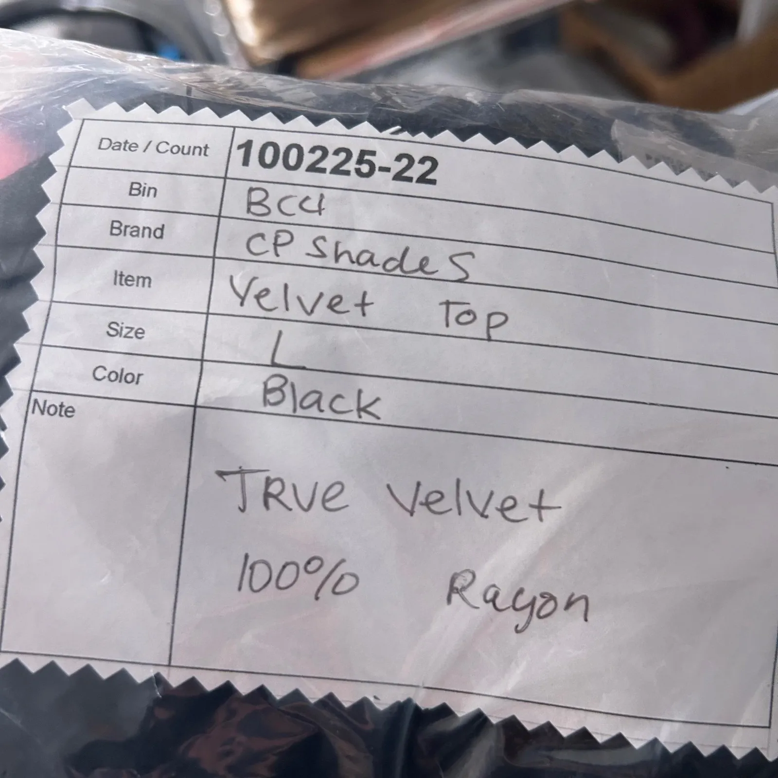 CP SHADES Crushed Velvet Top Black Large - Image 15