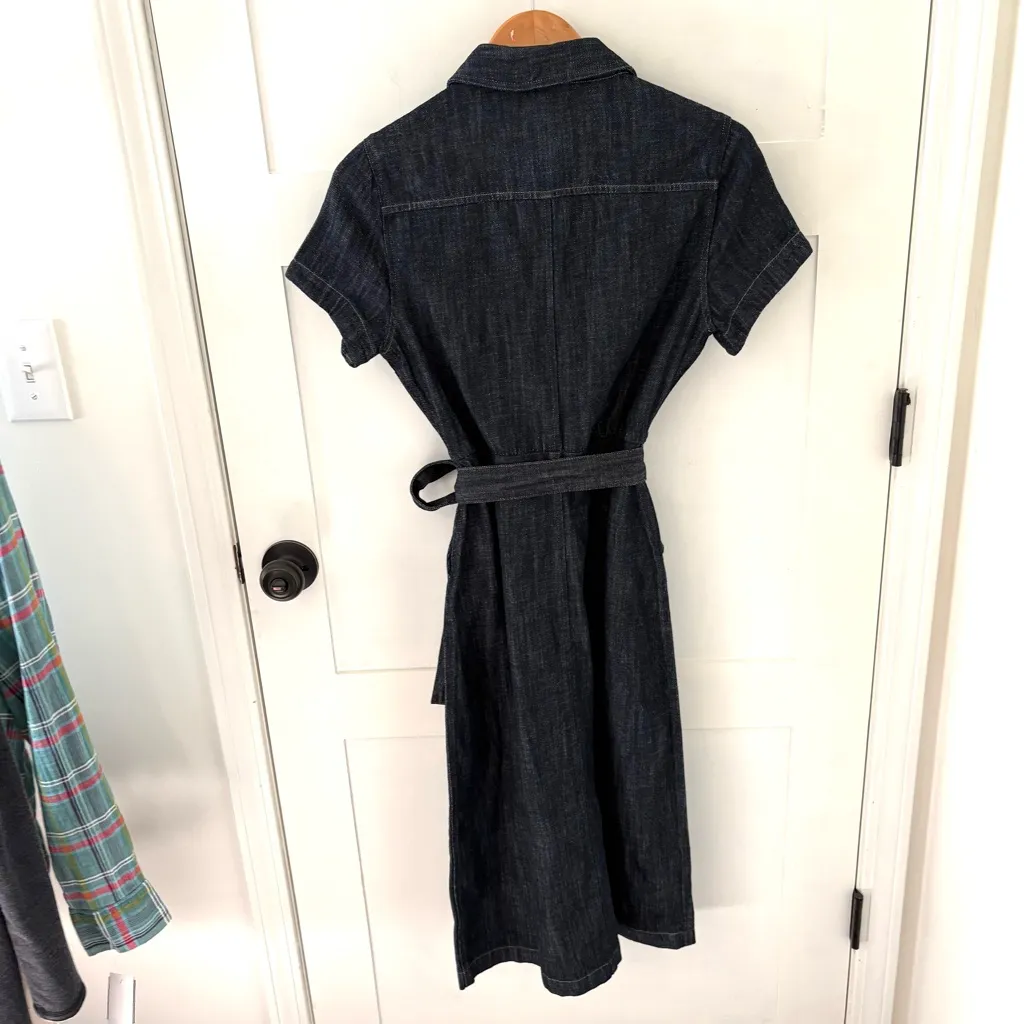 J. Crew Cotton Denim Midi Shirtwaist Dress. Size 2. - Image 4