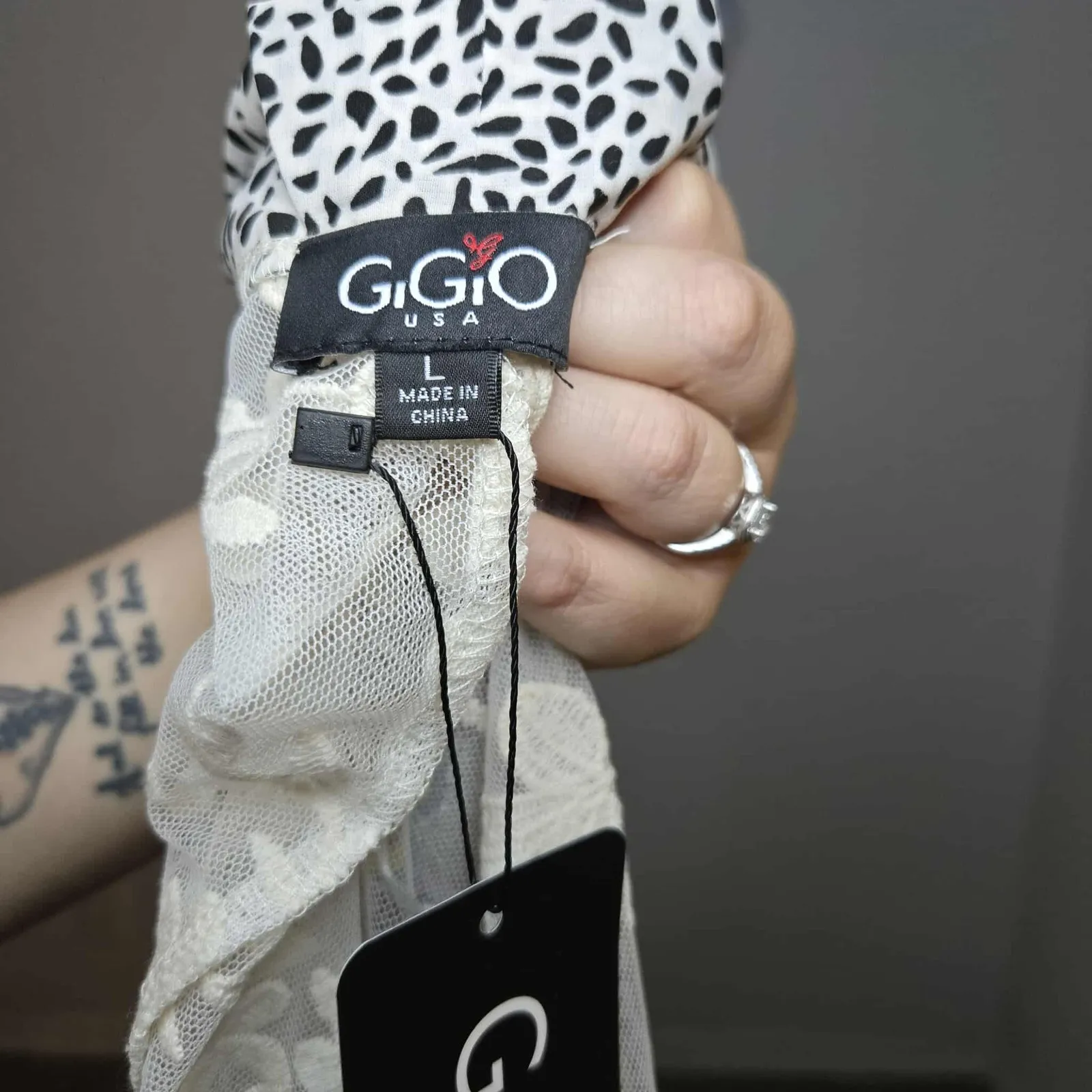 Gigio by Umgee Chiffon Floral Print Kimono Duster Cardigan Size L NWT Tassels Black Size L - Image 3