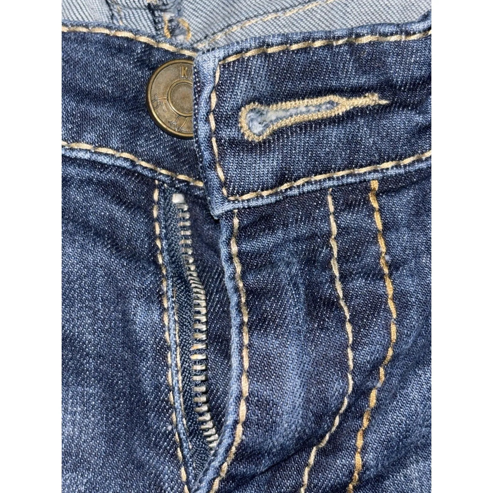 Kut From the Kloth embroidered thick stitch Stevie Straight Leg Jeans Women’s 12 - Image 9