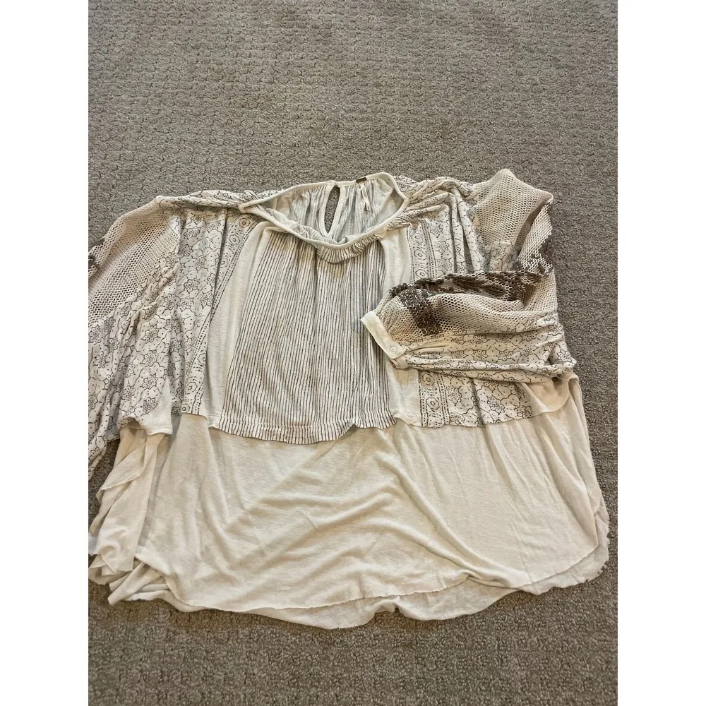 Free People Indigo Dreams Embroidered Tunic in Ecru XS - Image 6