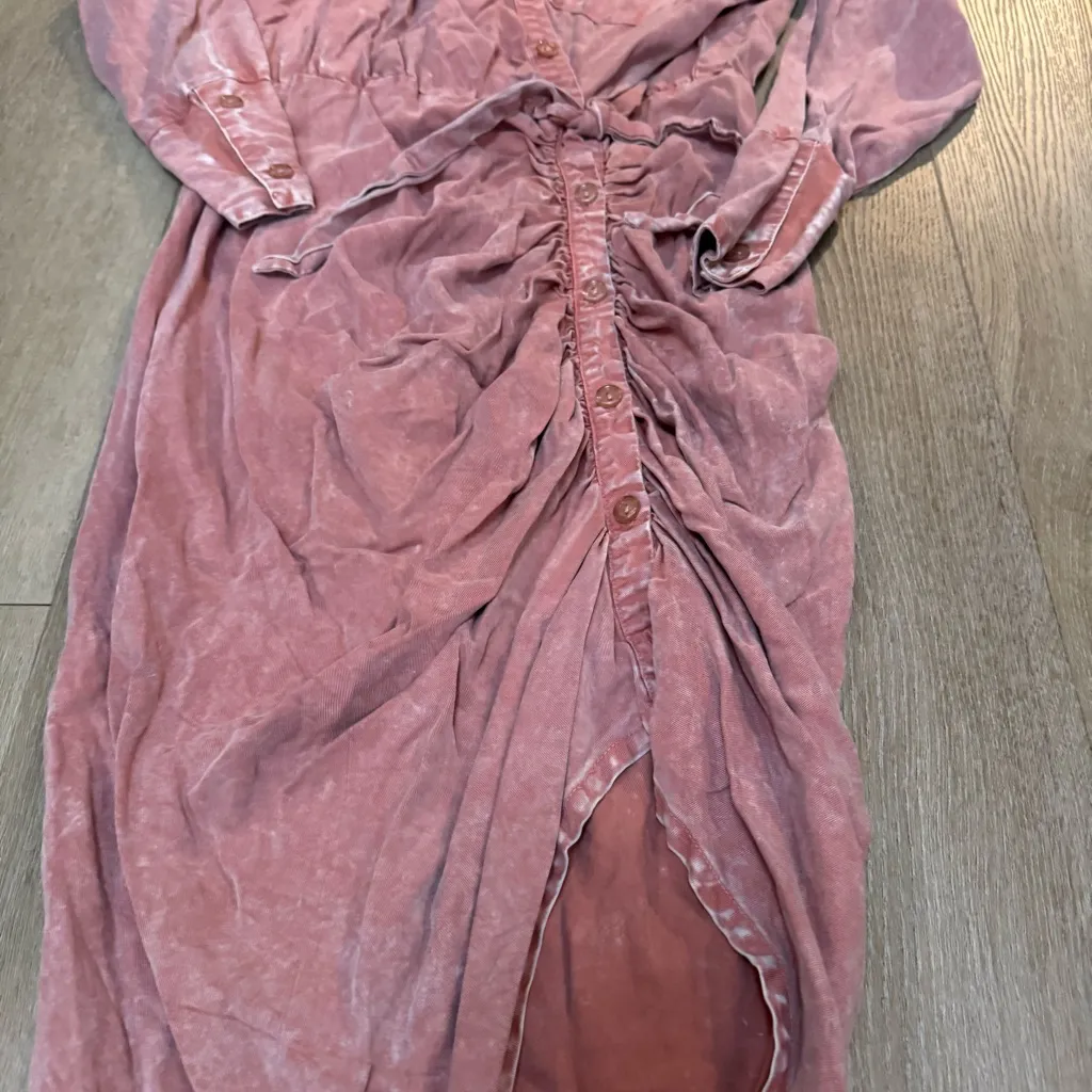 Young Fabulous & Broke Pink Button-Up Dress - Image 3