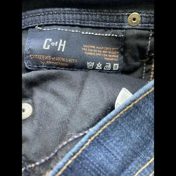 CITIZENS OF HUMANITY  Dani Jeans Crop Straight‎ Cuffed Hem Size 24 - Image 8
