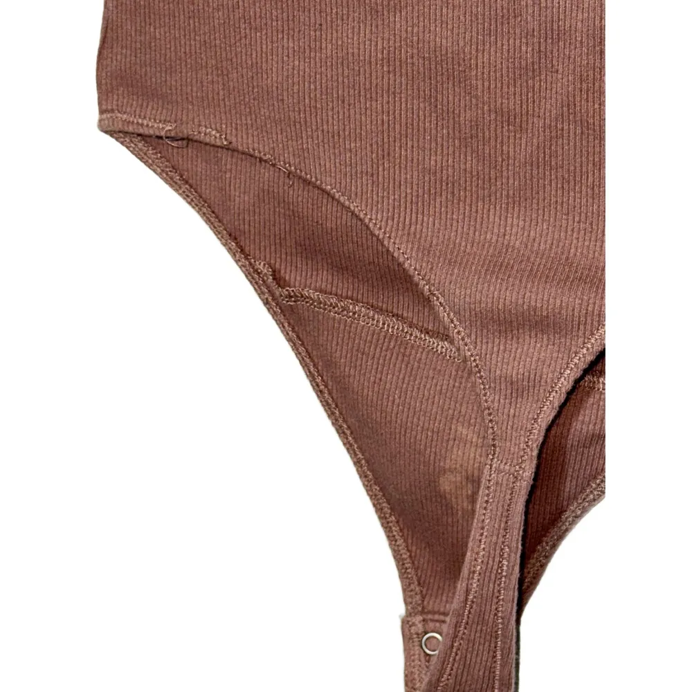 Abercrombie & Fitch Soft A&F Essentials Brown Ribbed Sleeveless Bodysuit Size S - Image 6