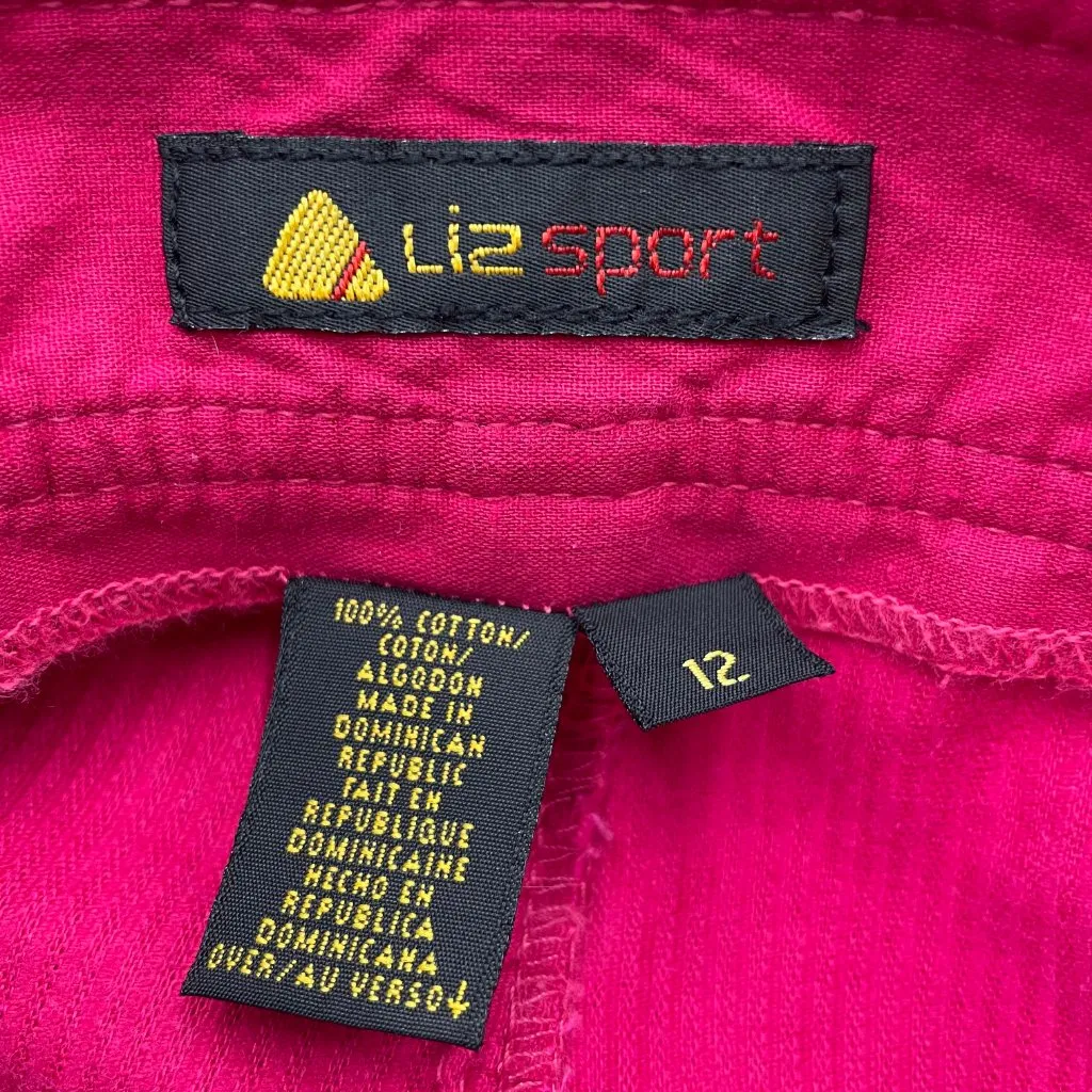 Vintage 90s Corduroy Shorts Pink Liz Sport High Waisted Pleated Retro Funky Bold Size 12 - Image 12