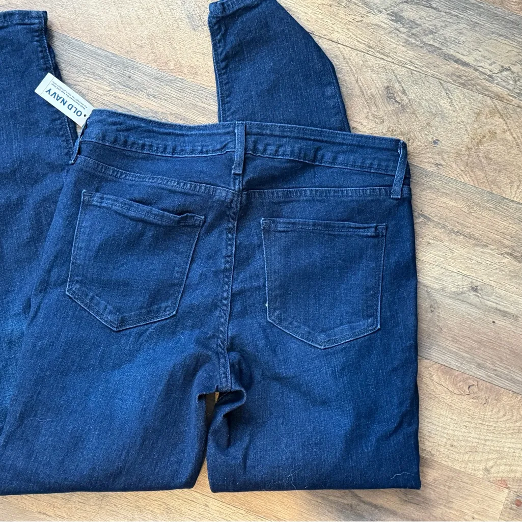 Old Navy Women's Dark Wash Rockstar Mid Rise Super Skinny Jeans Size 8 NWT 30 in - Image 5