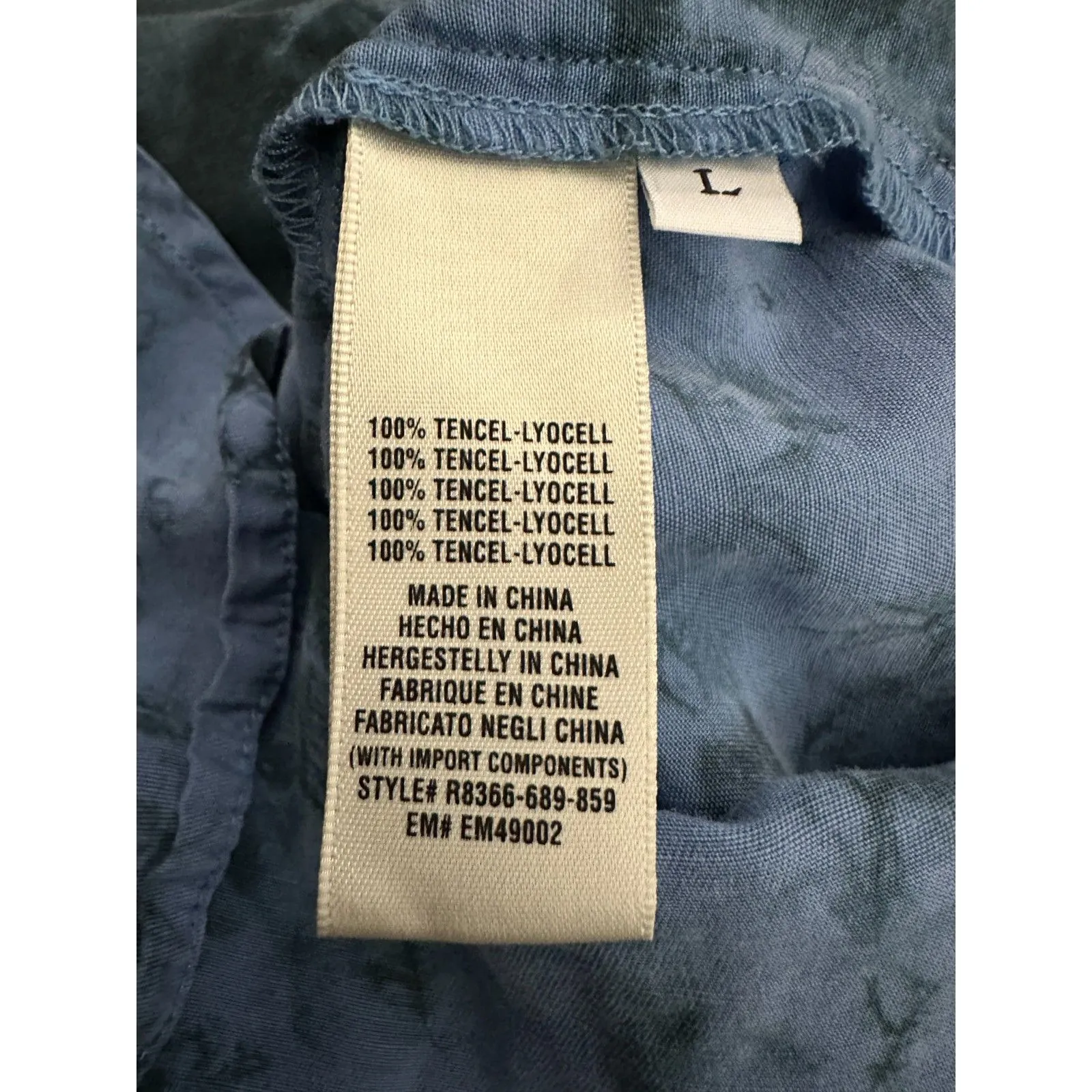 Anthropologie Cloth and Stone Blue Short Sleeve Mini Dress Size Large - Image 5