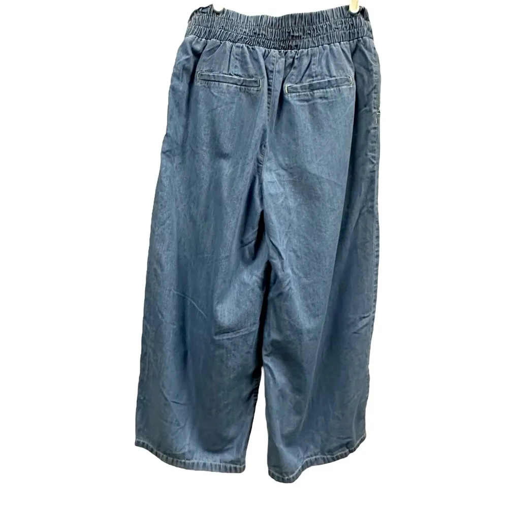 Cato Est 1946 Wide Leg Paperbag Pull On 2 Pocket Jeans Tie Belt Womens Medium - Image 10