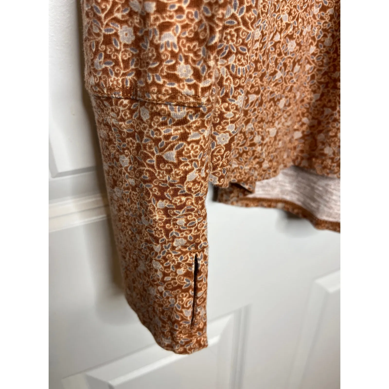 Frye & Co XL Monica Floral Arizona Heritage Long Sleeve Brown Shirt - Image 5