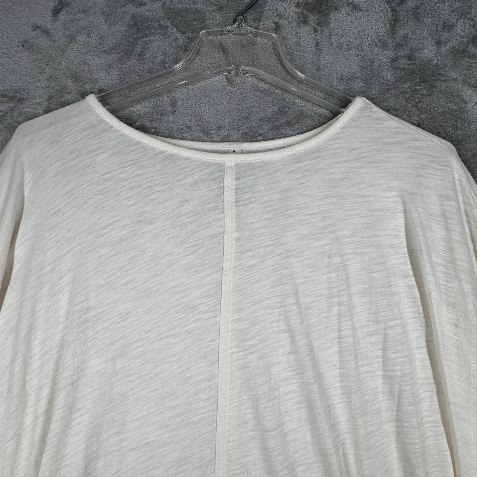 Lou & Grey Shirt Dolman Slub Knit Tunic Top Casual Everyday White Neutral Size M - Image 4