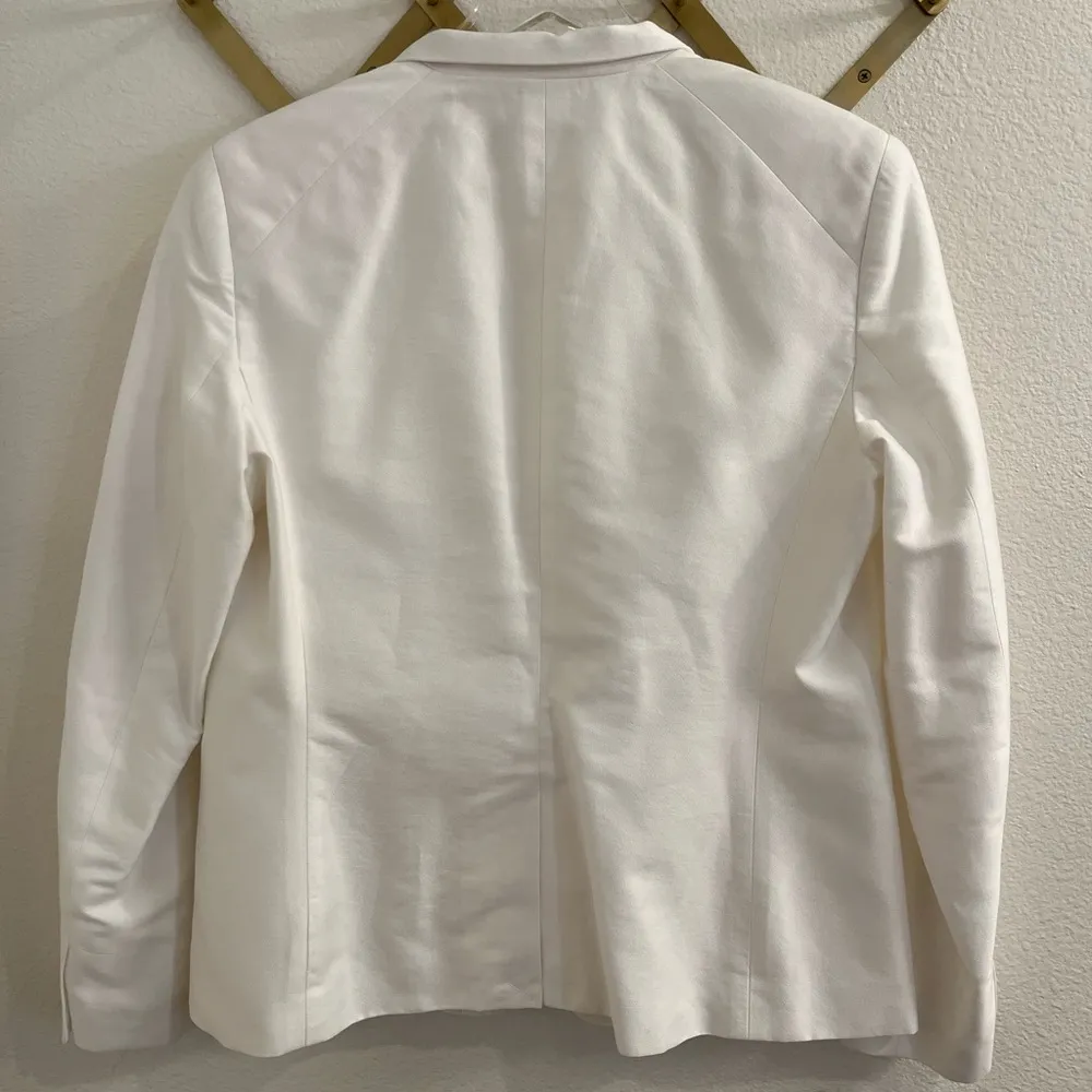 Rag & Bone White Cotton Blend Blazer 12 - Image 3