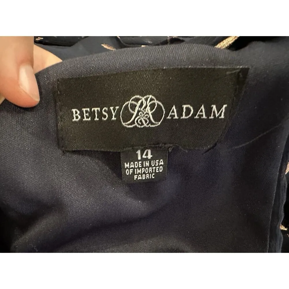 Betsy & Adam Metallic Layered Ruffle Sleeveless Maxi Dress Size 14 NWOT - Image 6