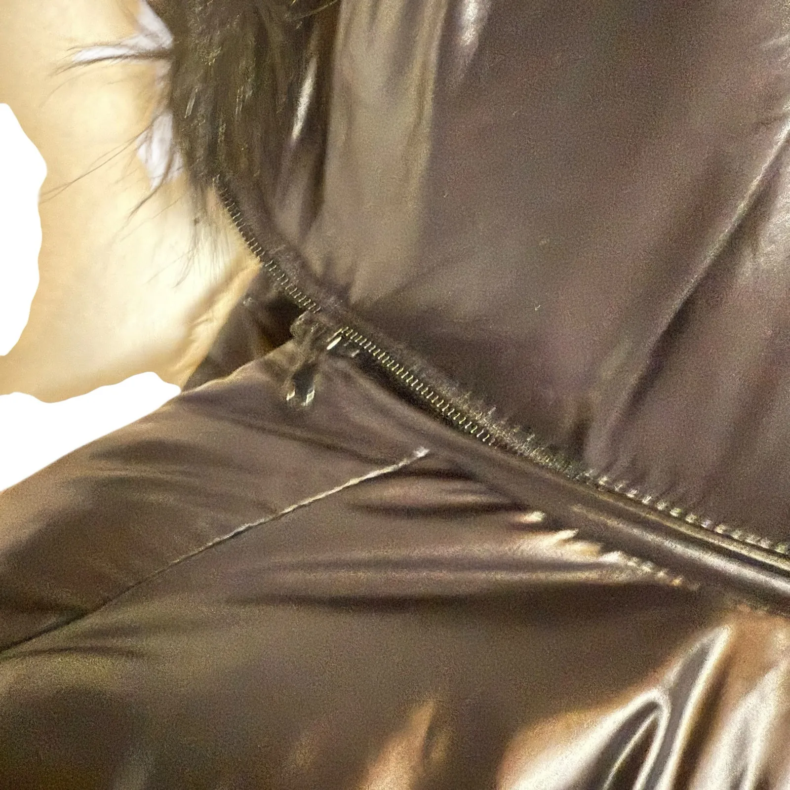 Lauren Ralph Lauren Black Sherpa Hooded Winter Down Fill Puffer Coat Size Medium - Image 10