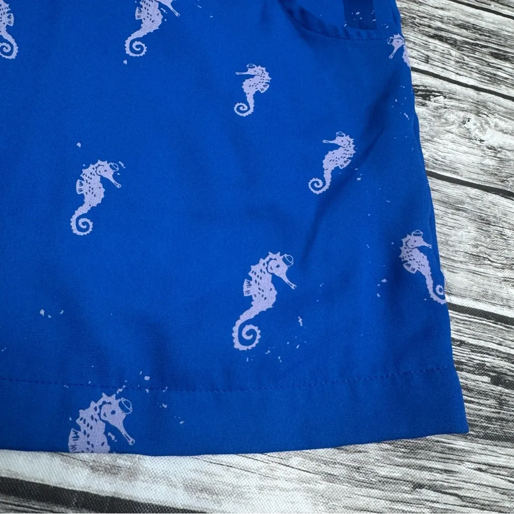 L'Amour Nanette Lepore Women's Seahorse Romper Blue White S SM Small Camisole - Image 8