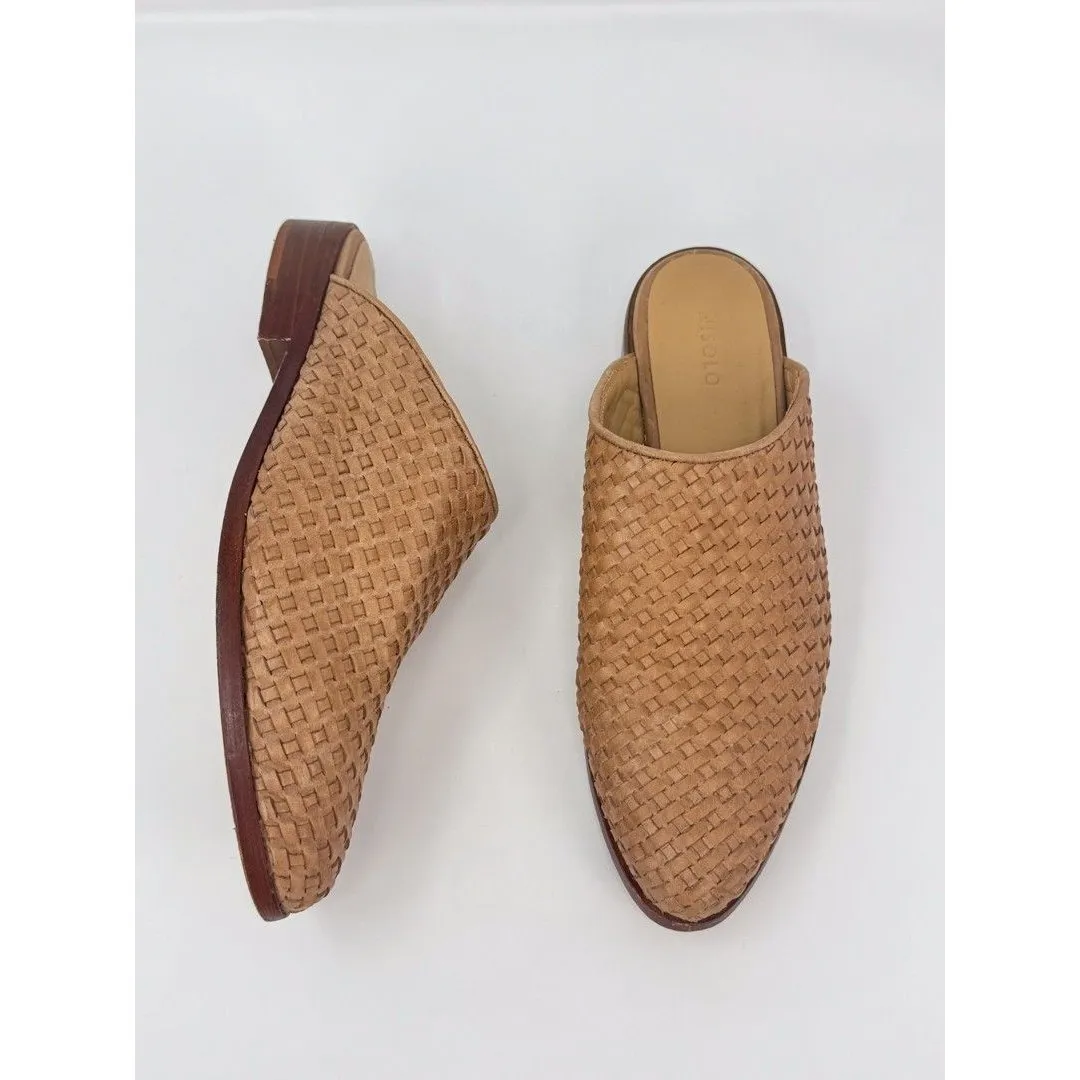 Nisolo Ama Womens Sandals Brown Leather Woven Mule Slip On Slide Boho US 7.5 - Image 3