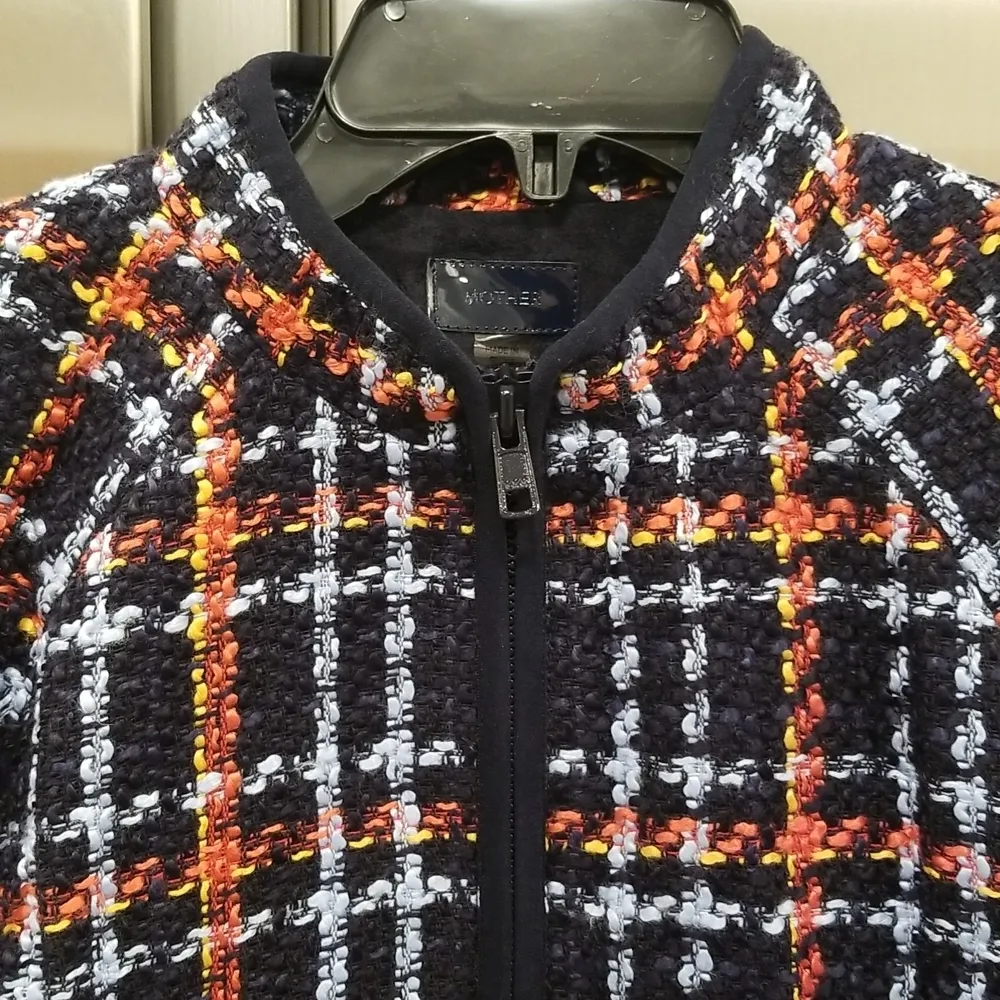 💕MOTHER💕 The Mock Neck Ribbed Jacket ~ Beat By Beat XS NWT Plaid 80s - Image 14