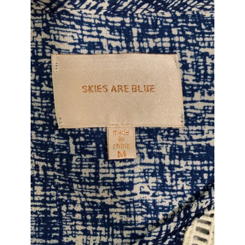 Skies are Blue | Prairie Boho Flowy Cottage Granny Core Blouse Size Medium - Image 6