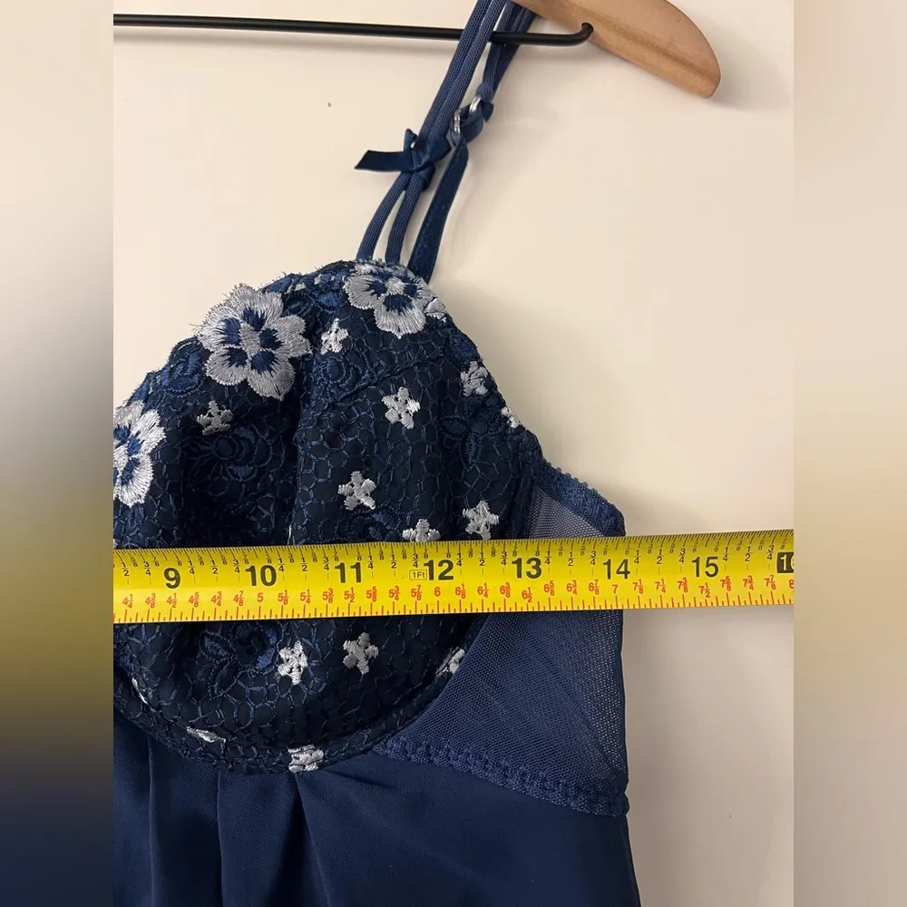 Victoria’s Secret vintage mesh sheer lace Midi nightgown open front push up L - Image 7