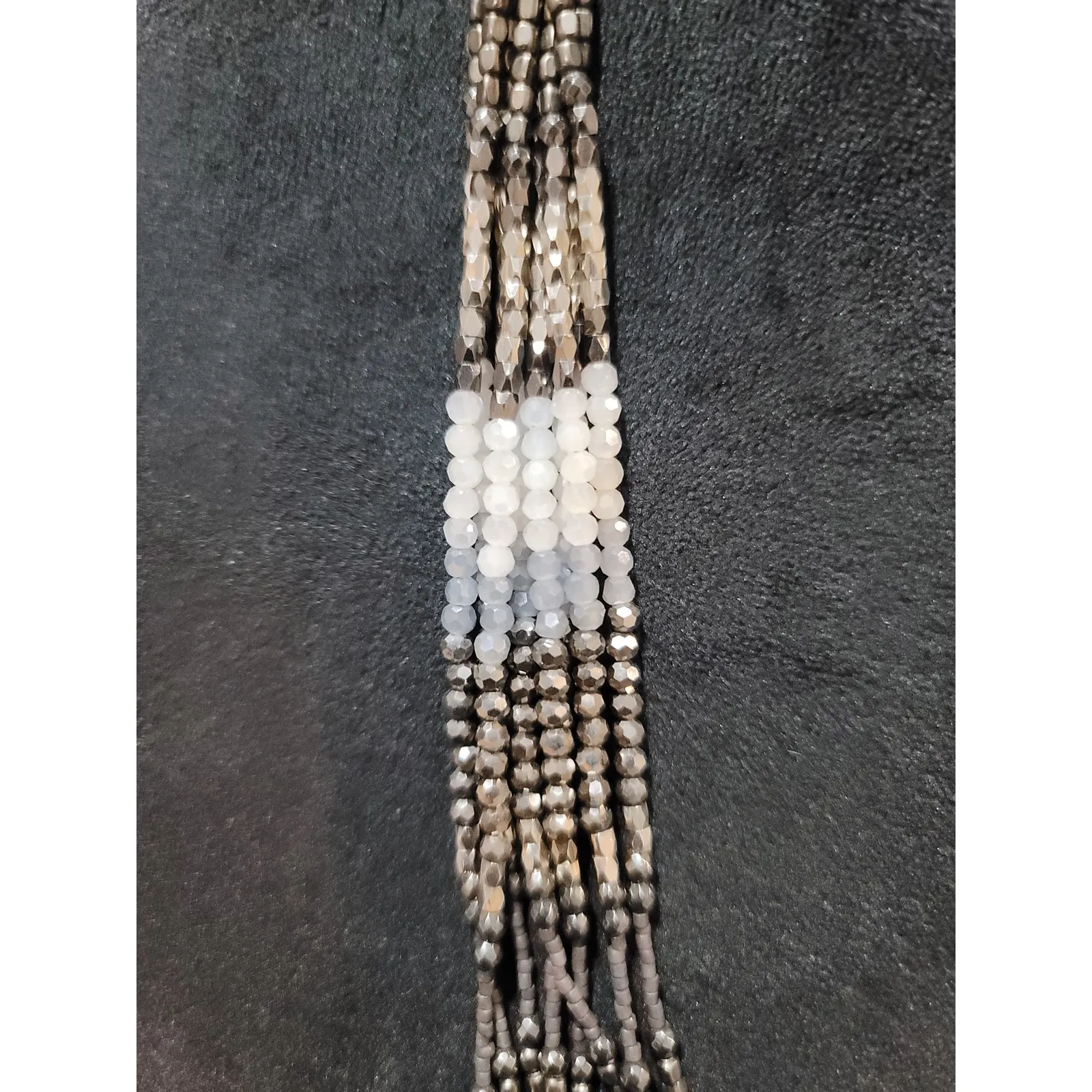 Women's Multi Strand Beaded Necklace With Faceted Beads And Lobster Clasp Design - Image 5