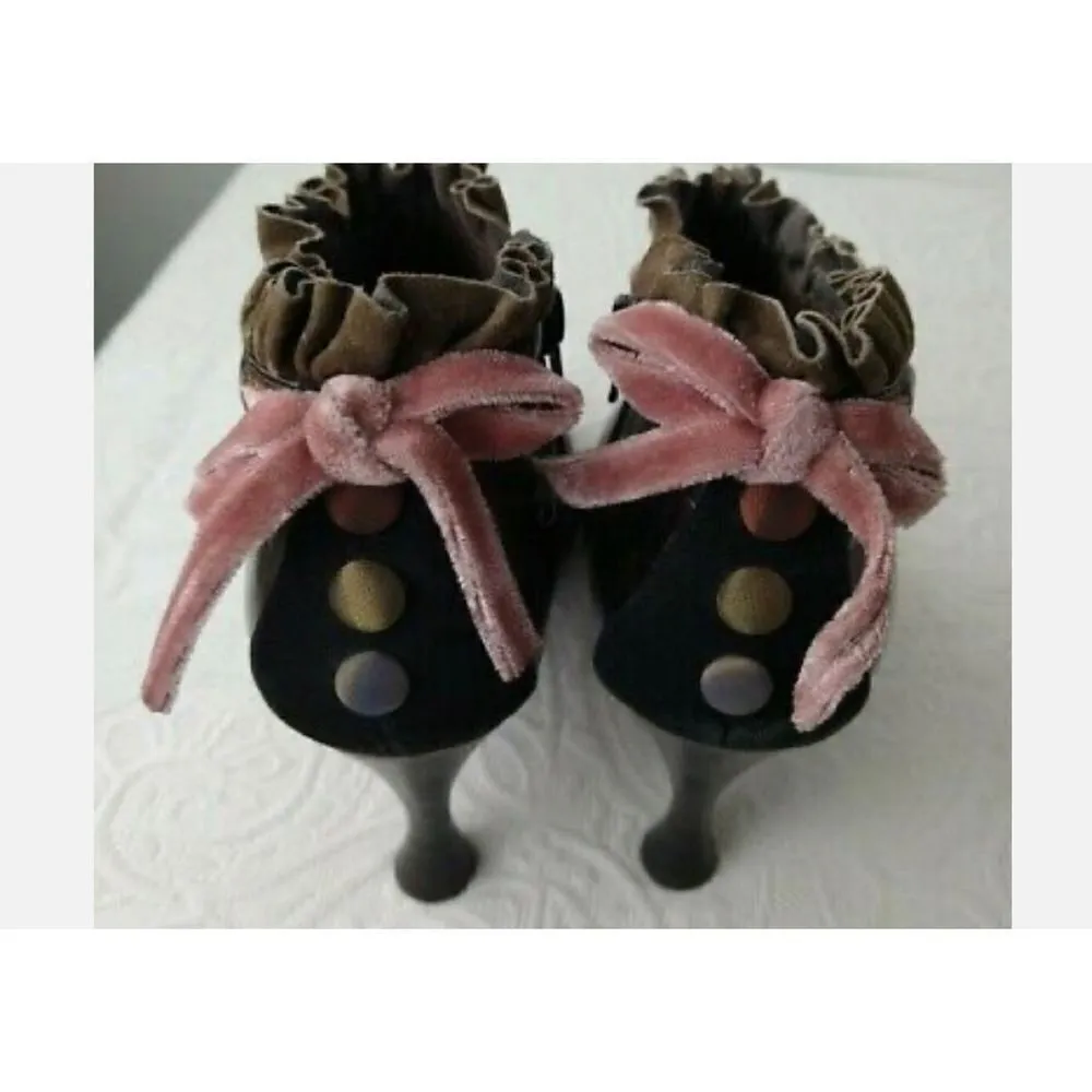 Kensie Women’s Felta Ankle Booties Dark Brown Metallic Leather 269 size 8md - Image 2