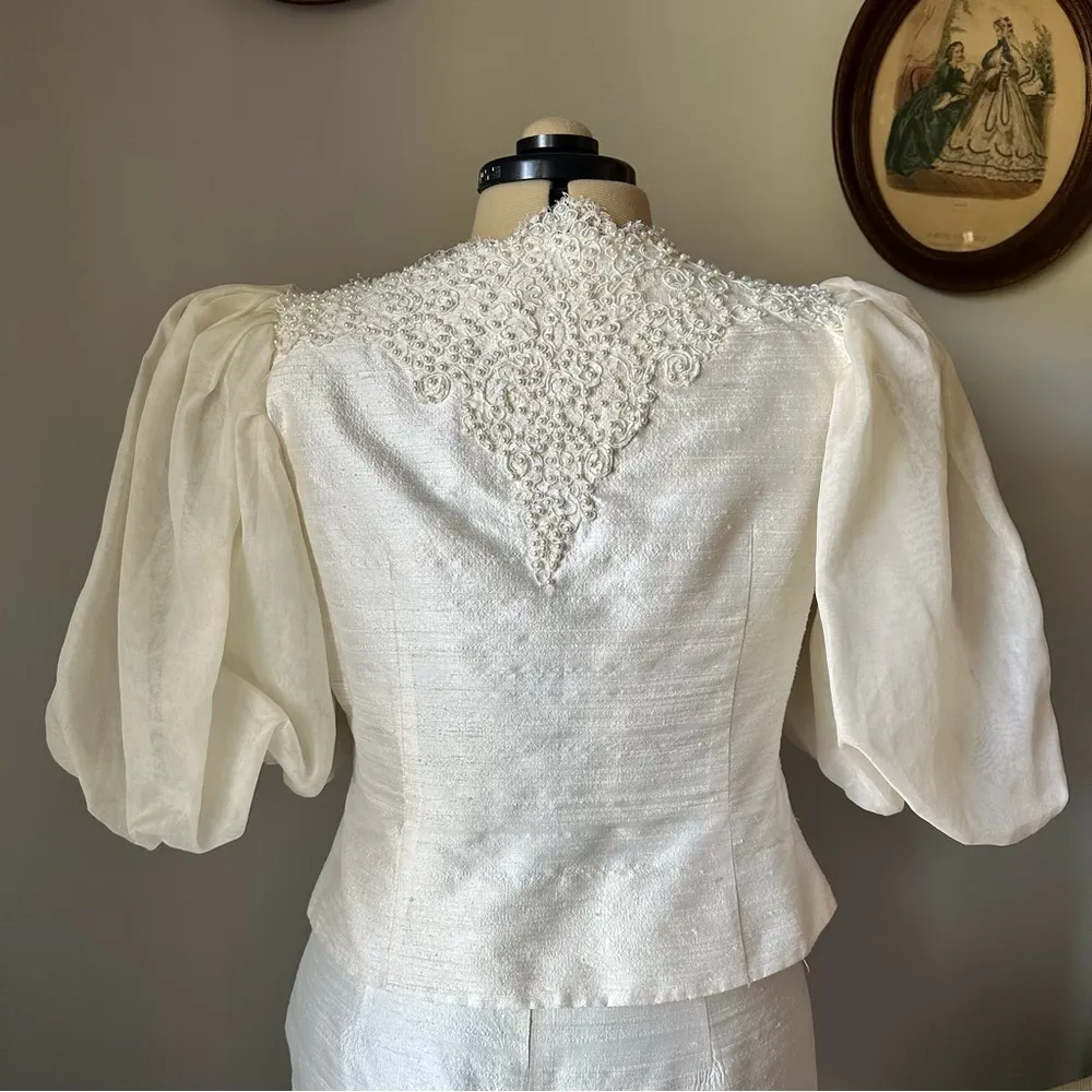 Vintage 1980s silky skirt set - Image 5