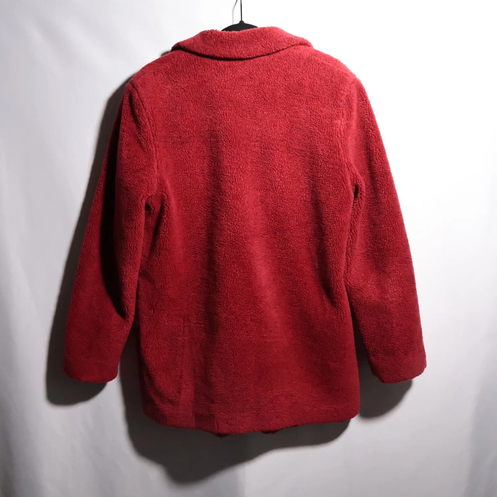 VTG‎ KB Kristen Blake Womens Red Sherpa Fleece Button Front Teddy Jacket M 90s Size M - Image 5