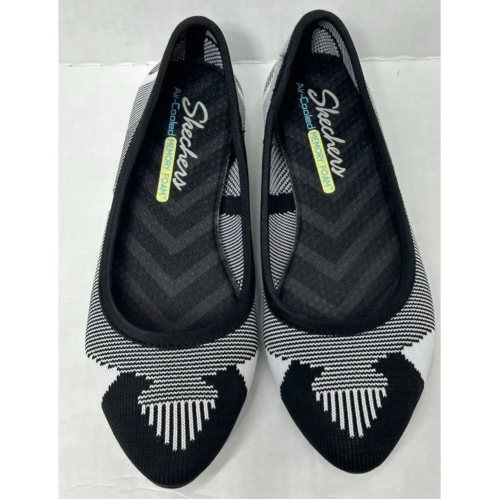 NEW Skechers Womens Cleo Wham Casual Slip On Ballet Flats 48487 Black Shoes Sz 6 - Image 3