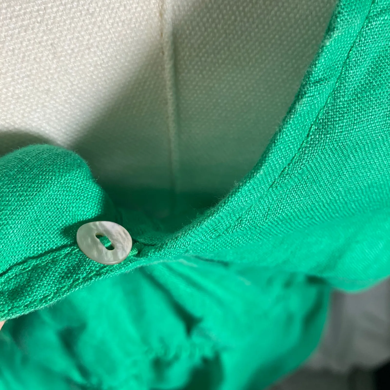 Fatface Green Vivvie‎ Linen Midi Dress Womens 14R Pockets Bright Clean Girl - Image 8