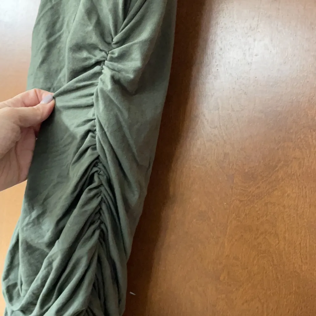 New Express ruched tank dress olive green - Image 3
