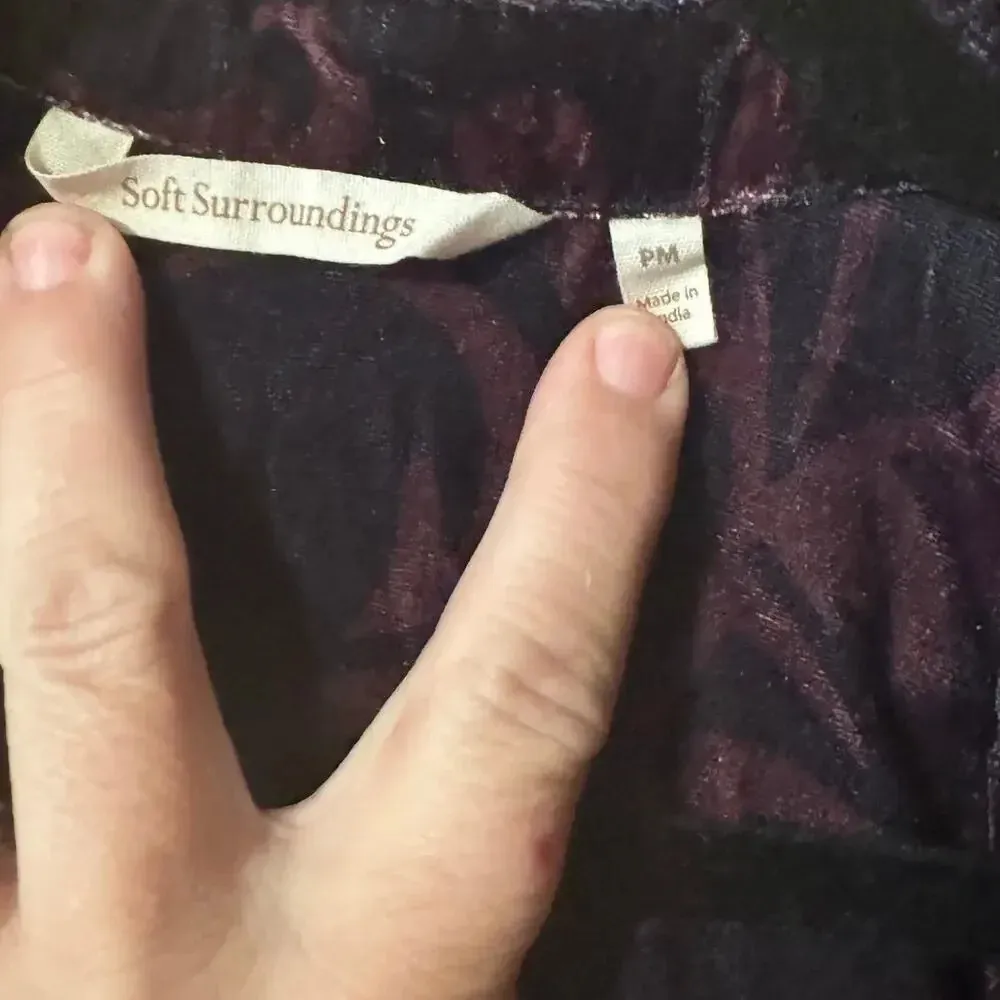Soft Surroundings PM Velvet Shacket w/pockets Dark Ramantic Wimsy feminine - Image 6