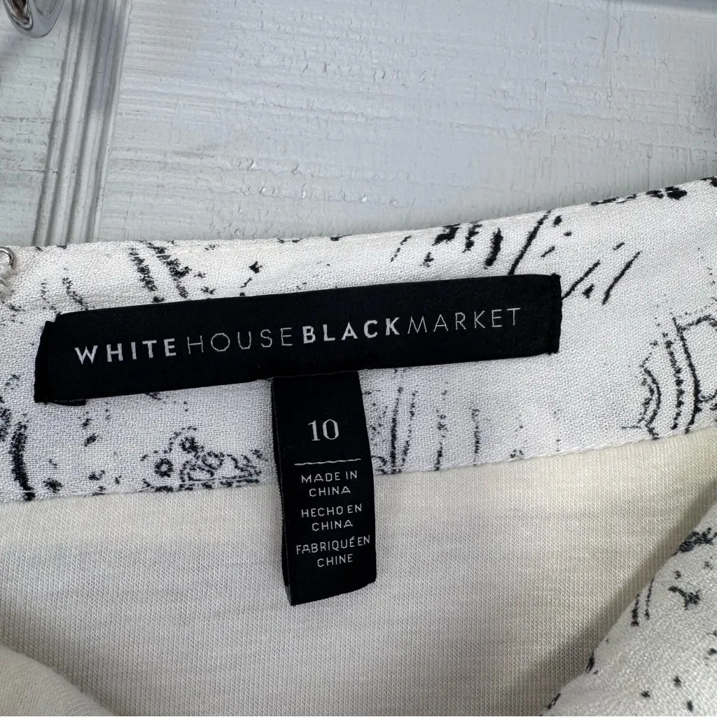 White House Black Market Purple Paisley Patterned Maxi Skirt Front Slits 10 - Image 5