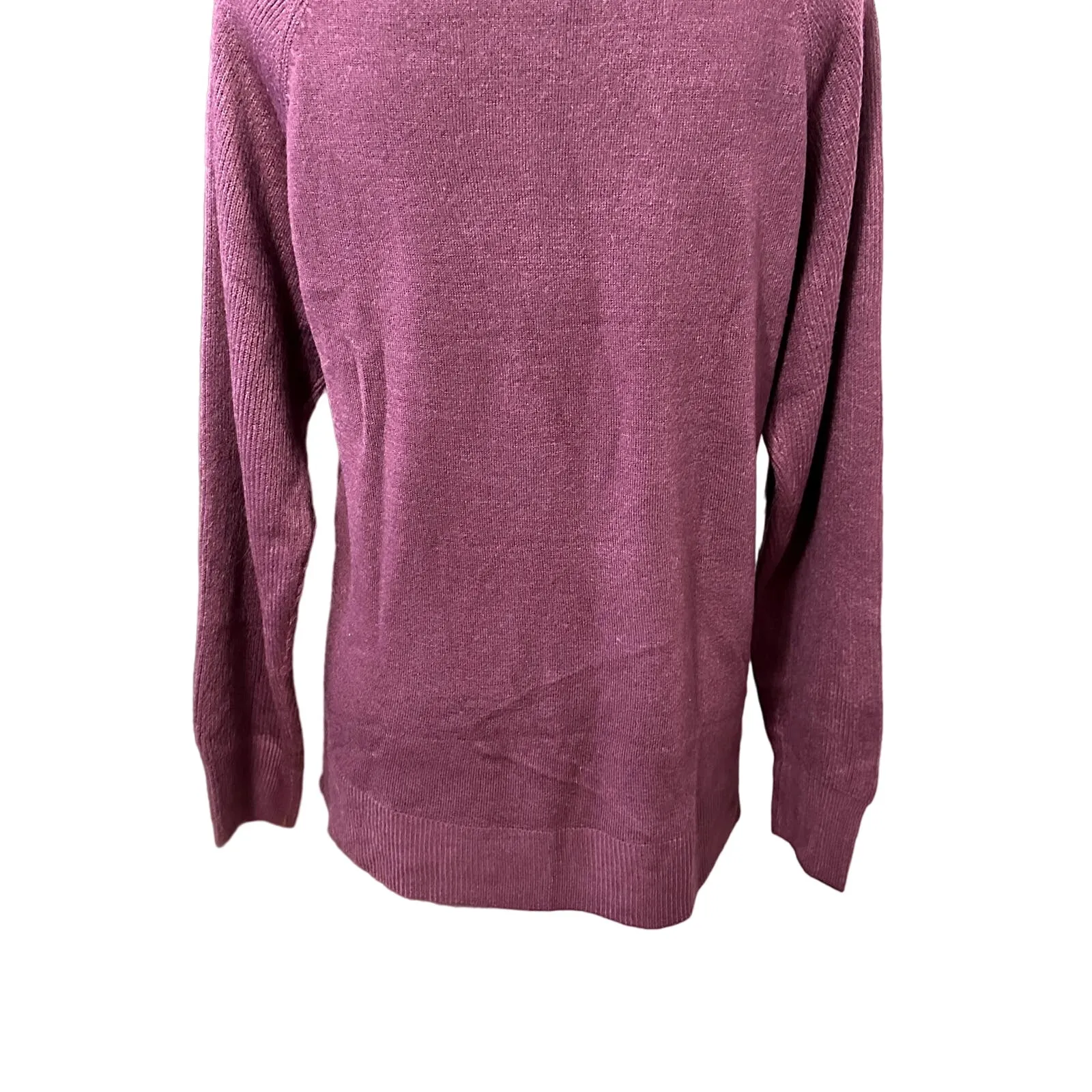 Sweet Romeo Pullover Sweater Long Sleeve Crew Neck Tight Knit Purple Women's S - Image 6