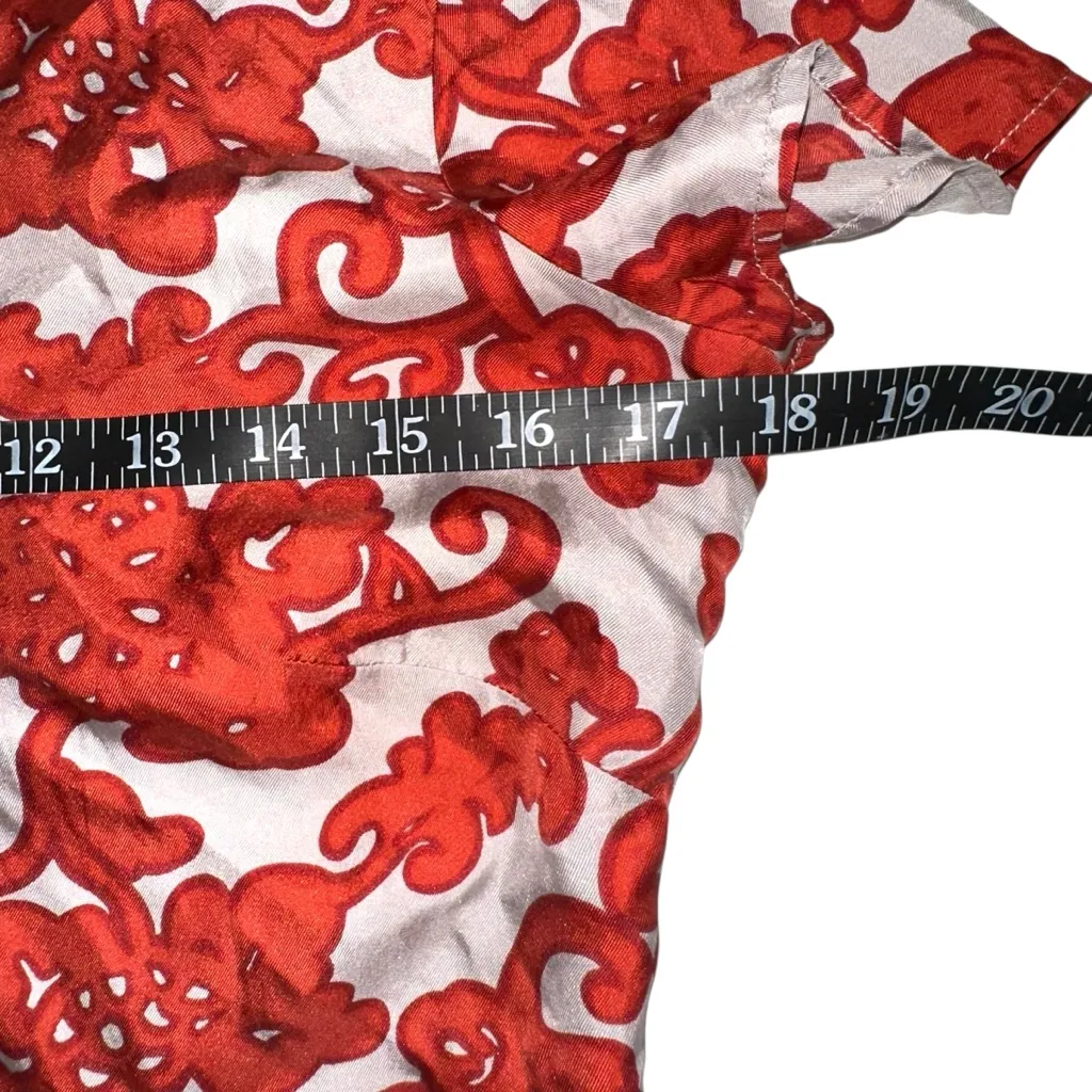 Boden Silk Printed Short Sleeve Mini Dress US 4 Red - Image 6