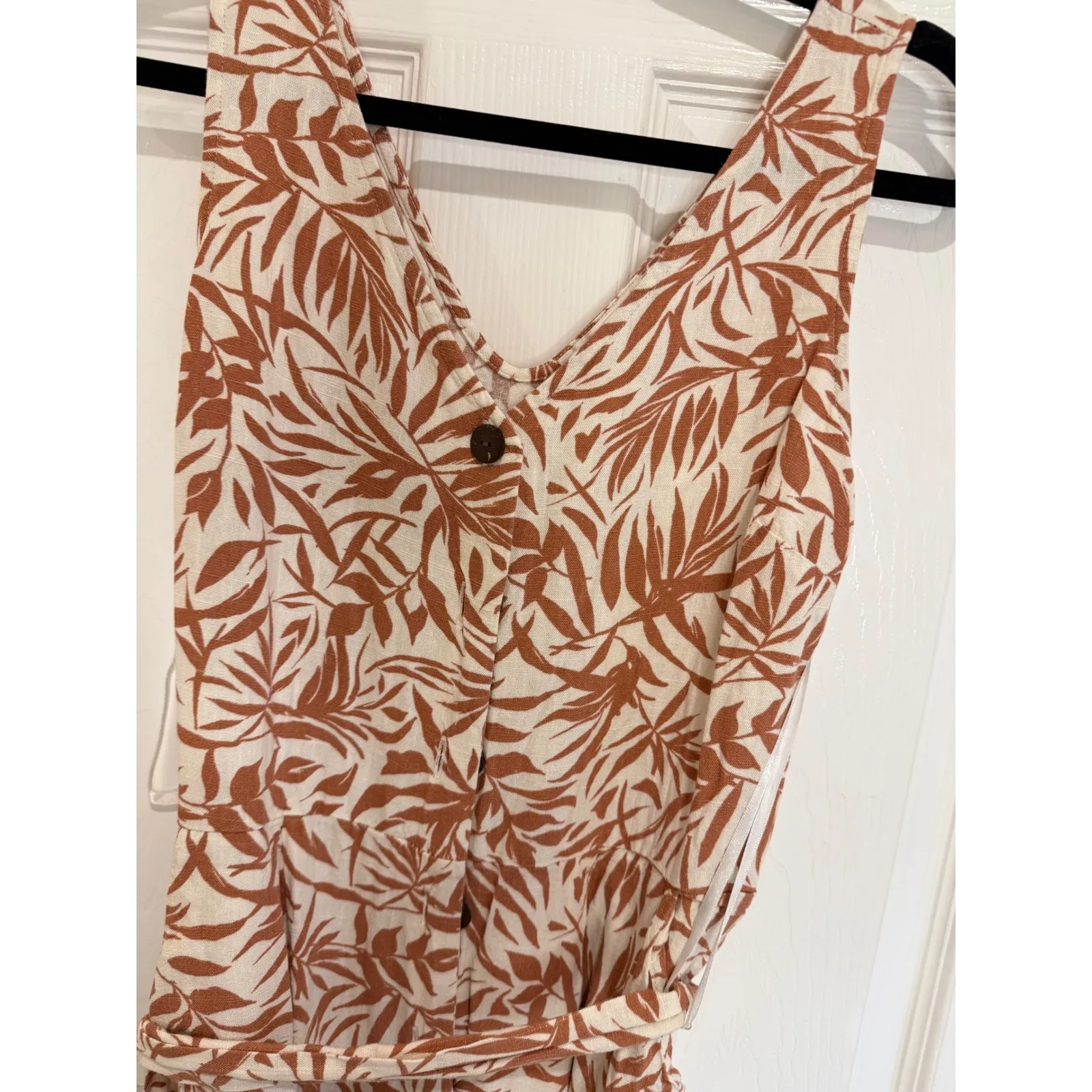 Monteau Los‎ Angeles Jumpsuit Tropical Print Sleeveless Casual Size L - Image 2