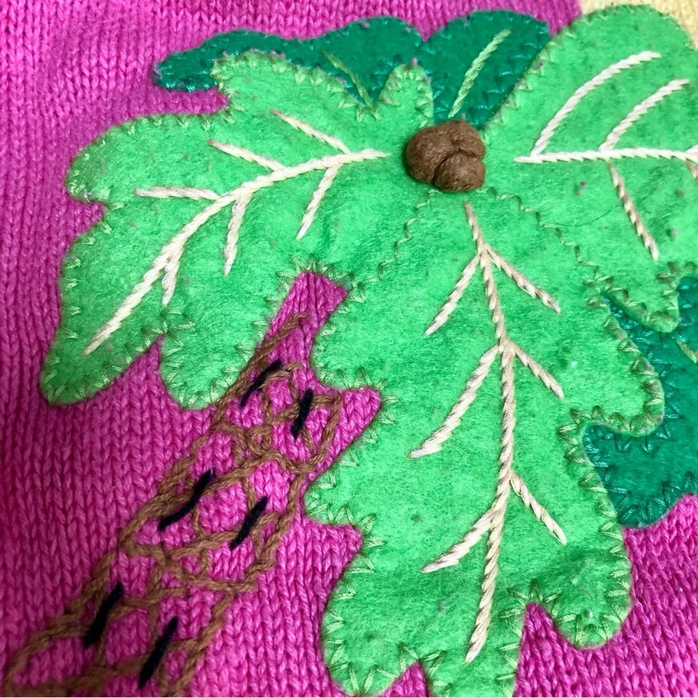 Vintage 90s  Tropical Flamingo Scene Beachy Hot Pink size 1X - Image 5